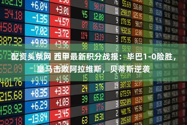 配资头条网 西甲最新积分战报：毕巴1-0险胜，皇马击败阿拉维斯，贝蒂斯逆袭